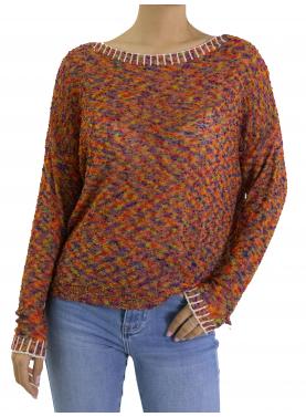 Maglia multicolor scollo a barca 
